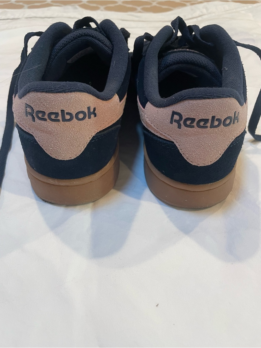 Reebok Women’s Navy Suede Sneakers with Gum Sole - Picture 2 of 5